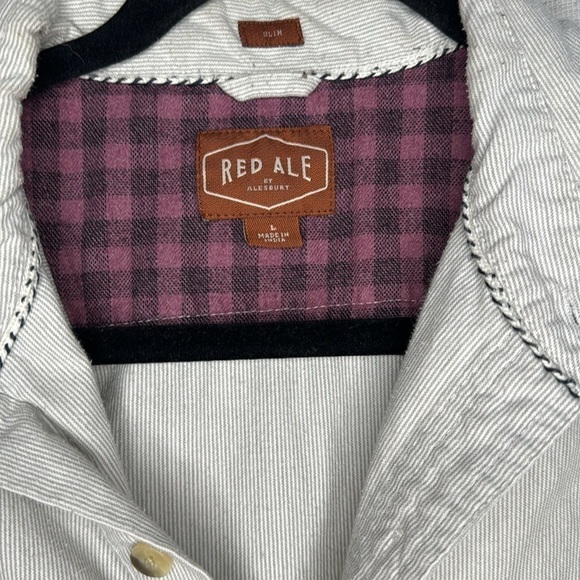 RED ALE BY ALESBURY SOFT CASUAL BUTTON DOWN SHIRT (L) - Picture 4 of 7